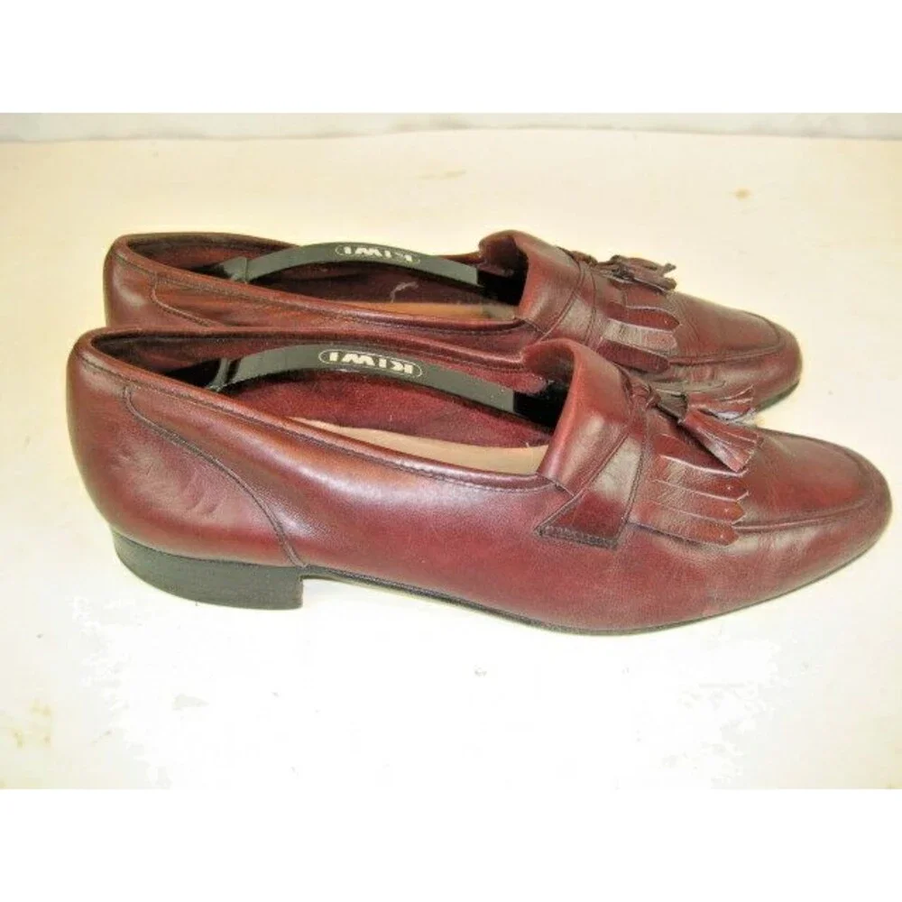 Mens Bill Blass (Italy)  Cordovan Leather Tassle Kilt Loafers sz 10.5